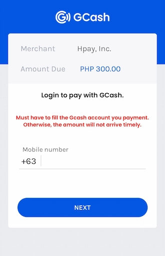 Step 3: Please log in to your GCash account.